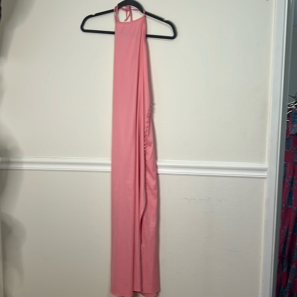Zara Small  pink silk style dress buttons going down side. - Picture 2 of 10